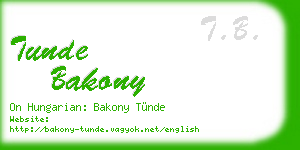 tunde bakony business card